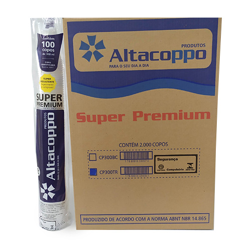 Copos Descartáveis 300ml Transparente Altacoppo